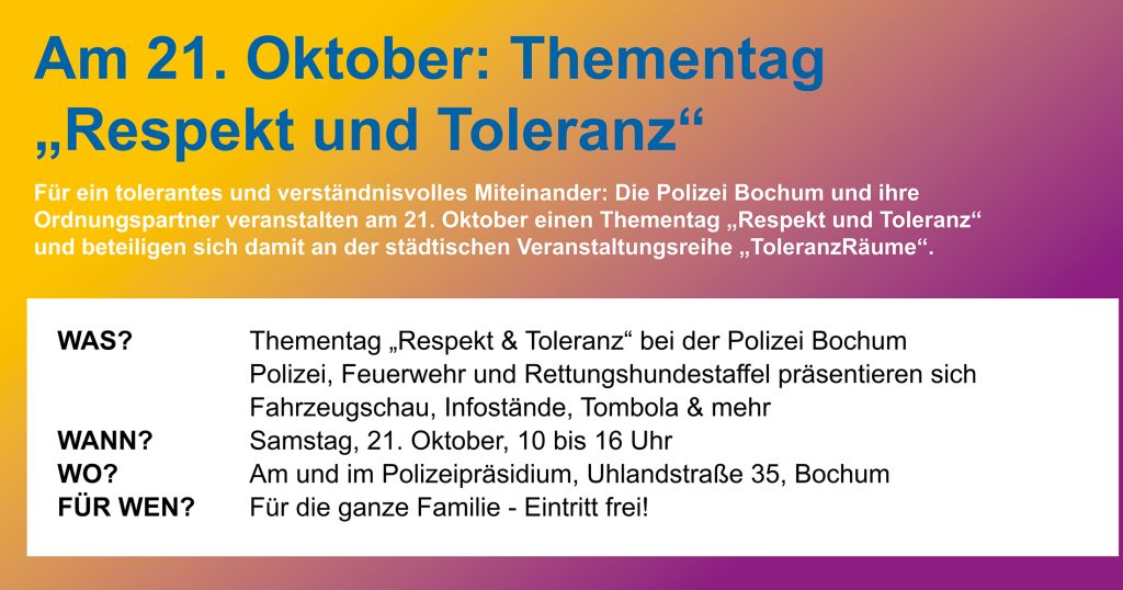 Aktionstag Der Polizei Bochum Am 21 Oktober BOCHUM JOURNAL